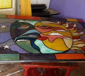 stained glass dining unicornspit, painted furniture