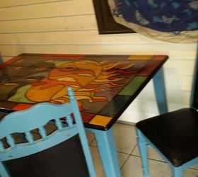 stained glass dining unicornspit, painted furniture