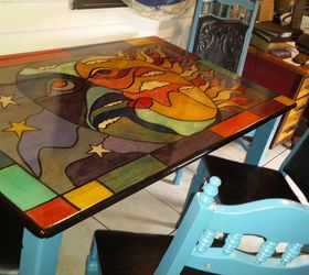 stained glass dining unicornspit, painted furniture