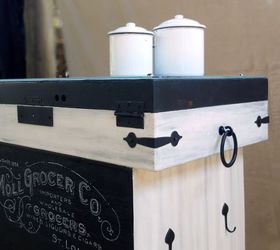 from fishing tackle box to kitchen island, kitchen design, kitchen island, painted furniture, repurposing upcycling, Kitchen island from a re purposed fishing box