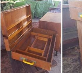from fishing tackle box to kitchen island, kitchen design, kitchen island, painted furniture, repurposing upcycling, Before all the bits