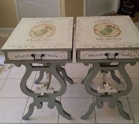 before after end tables, painted furniture