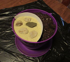 how to make a fairy garden patio, container gardening, crafts, gardening, repurposing upcycling