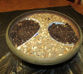 how to make a fairy garden using pea gravel, container gardening, craft rooms, gardening