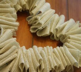 gold dipped burlap valentine s wreath with mini bunting, crafts, seasonal holiday decor, valentines day ideas, wreaths