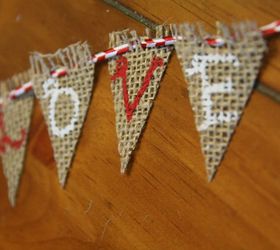 gold dipped burlap valentine s wreath with mini bunting, crafts, seasonal holiday decor, valentines day ideas, wreaths