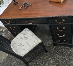 old desk makeover, painted furniture