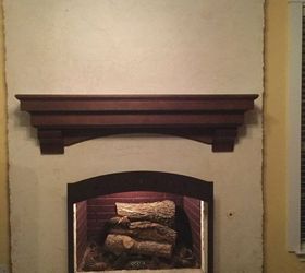 just installed new mantel, fireplaces mantels, View with fire screen mockup that does not have screen The fire screen will be matte black