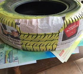 how to reuse old tyres making a minion planter, container gardening, gardening, outdoor living, repurposing upcycling