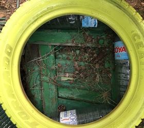 how to reuse old tyres making a minion planter, container gardening, gardening, outdoor living, repurposing upcycling