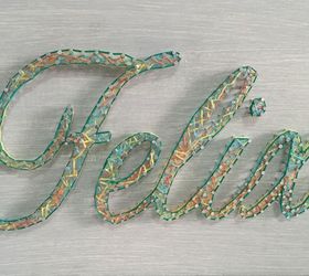 diy birthday gift a string wall art name, crafts, wall decor