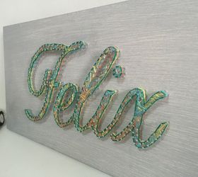 diy birthday gift a string wall art name, crafts, wall decor