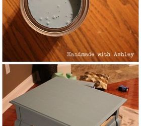 herringbone end table makeover, chalk paint, painted furniture