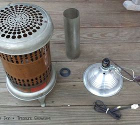 vintage electric heater lamp, diy, home decor, lighting, repurposing upcycling