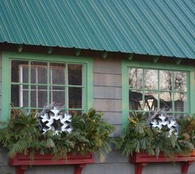 winter window dressing, container gardening, gardening, seasonal holiday decor