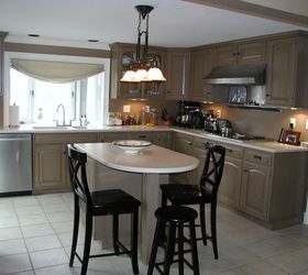 antointette s kitchen cabinet transformation with glazing, kitchen cabinets, kitchen design, kitchen island, painting, AFTER PAINTED AND GLAZED KITCHEN