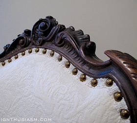 transforming a vintage french chair, painted furniture, reupholster