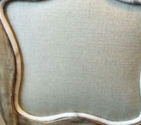 a beautiful new french covering for the chair, painted furniture, reupholster, Back view