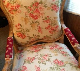 a beautiful new french covering for the chair, painted furniture, reupholster