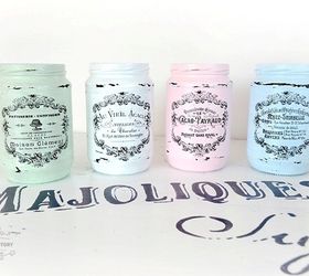 shabby french painted jars, crafts, mason jars, shabby chic