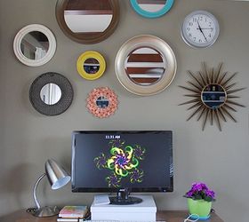 penny starburst mirror, crafts, repurposing upcycling, wall decor