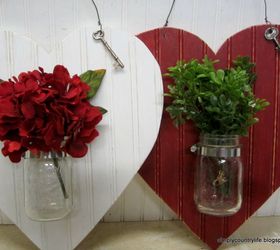 heart shaped mason jar valentines door hanger valentinesday, crafts, seasonal holiday decor, valentines day ideas
