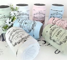 shabby french painted jars, crafts, mason jars, shabby chic