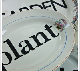 words on plates, crafts, how to, outdoor living, repurposing upcycling