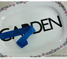 words on plates, crafts, how to, outdoor living, repurposing upcycling