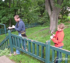 deck railing upcycled to porch ladder, decks, diy, home improvement, outdoor living, painting, porches