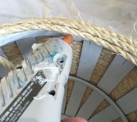 thrift store basket transformed with sisal rope, crafts, repurposing upcycling, storage ideas