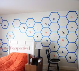 hexagon wall tween boy room focal wall, bedroom ideas, diy, painting