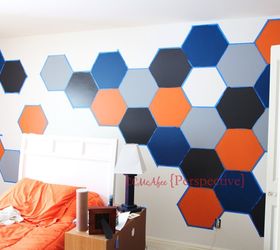 hexagon wall tween boy room focal wall, bedroom ideas, diy, painting