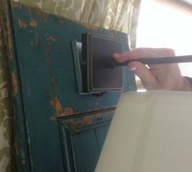 shut the front door you can turn a door shutter into a lamp, diy, doors, lighting, repurposing upcycling, Attach sconce to door or shutter