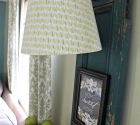 shut the front door you can turn a door shutter into a lamp, diy, doors, lighting, repurposing upcycling, Fabric covered lampshade