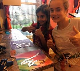 penny keepsake, crafts, repurposing upcycling, Pint sized aunties pleased with their work