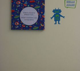 diy chalkboard robot town wall decals project, bedroom ideas, chalkboard paint, wall decor