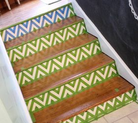 diy chevron painted stairs, painting, stairs