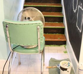 diy chevron painted stairs, painting, stairs