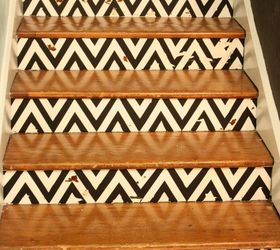 diy chevron painted stairs, painting, stairs