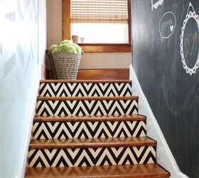 diy chevron painted stairs, painting, stairs