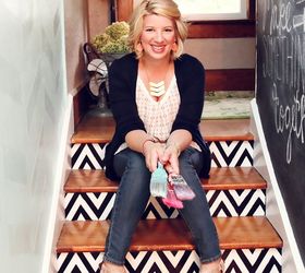 diy chevron painted stairs, painting, stairs