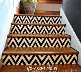 diy chevron painted stairs, painting, stairs