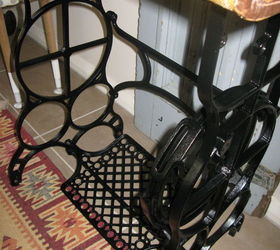 old sterling treadle sewing machine revamped to hall table, painted furniture, repurposing upcycling