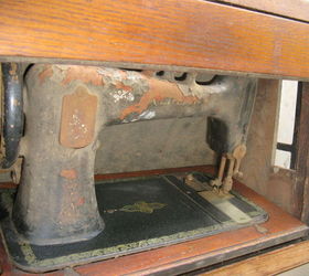 old sterling treadle sewing machine revamped to hall table, painted furniture, repurposing upcycling