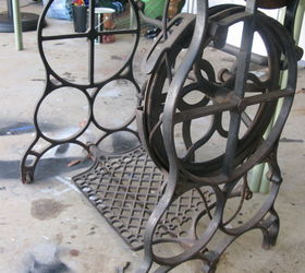 old sterling treadle sewing machine revamped to hall table, painted furniture, repurposing upcycling