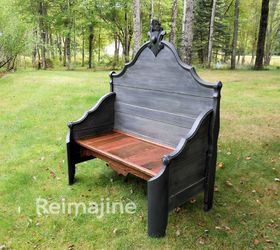 diy bed to bench, diy, how to, outdoor furniture, painted furniture, repurposing upcycling