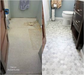 10 home improvement projects everyone s afraid of and how to do them, bathroom ideas, countertops, doors, flooring, hardwood floors, home improvement, kitchen backsplash, kitchen cabinets, kitchen design, painting, shelving ideas, stairs, tiling, Photo via Decor Adventures