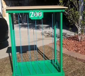 zoo stuffed animal storage side table organization 30dayflip, diy, organizing, painted furniture, storage ideas, woodworking projects