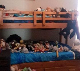 zoo stuffed animal storage side table organization 30dayflip, diy, organizing, painted furniture, storage ideas, woodworking projects